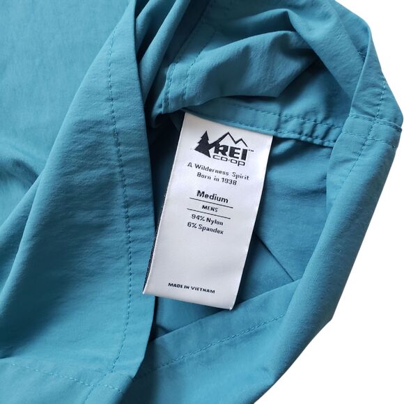 REI Co-op Trailmade Shirt Mens Medium Teal Nylon Hiking Outdoor UPF Performance - Picture 4 of 9